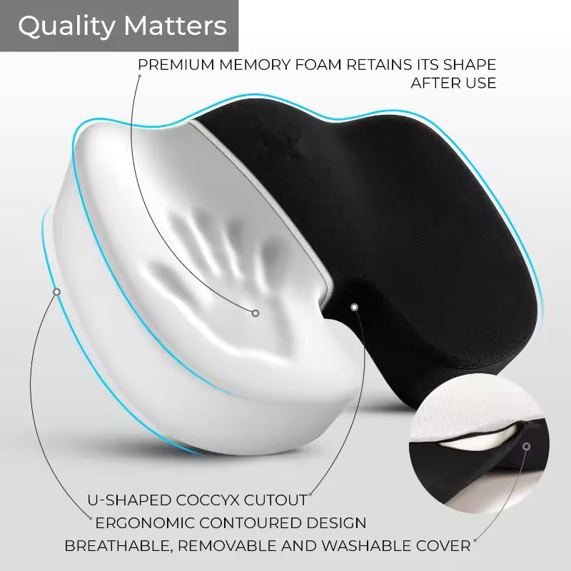 Orthopedic Seat Cushion for Hip & Tailbone Pain Relief